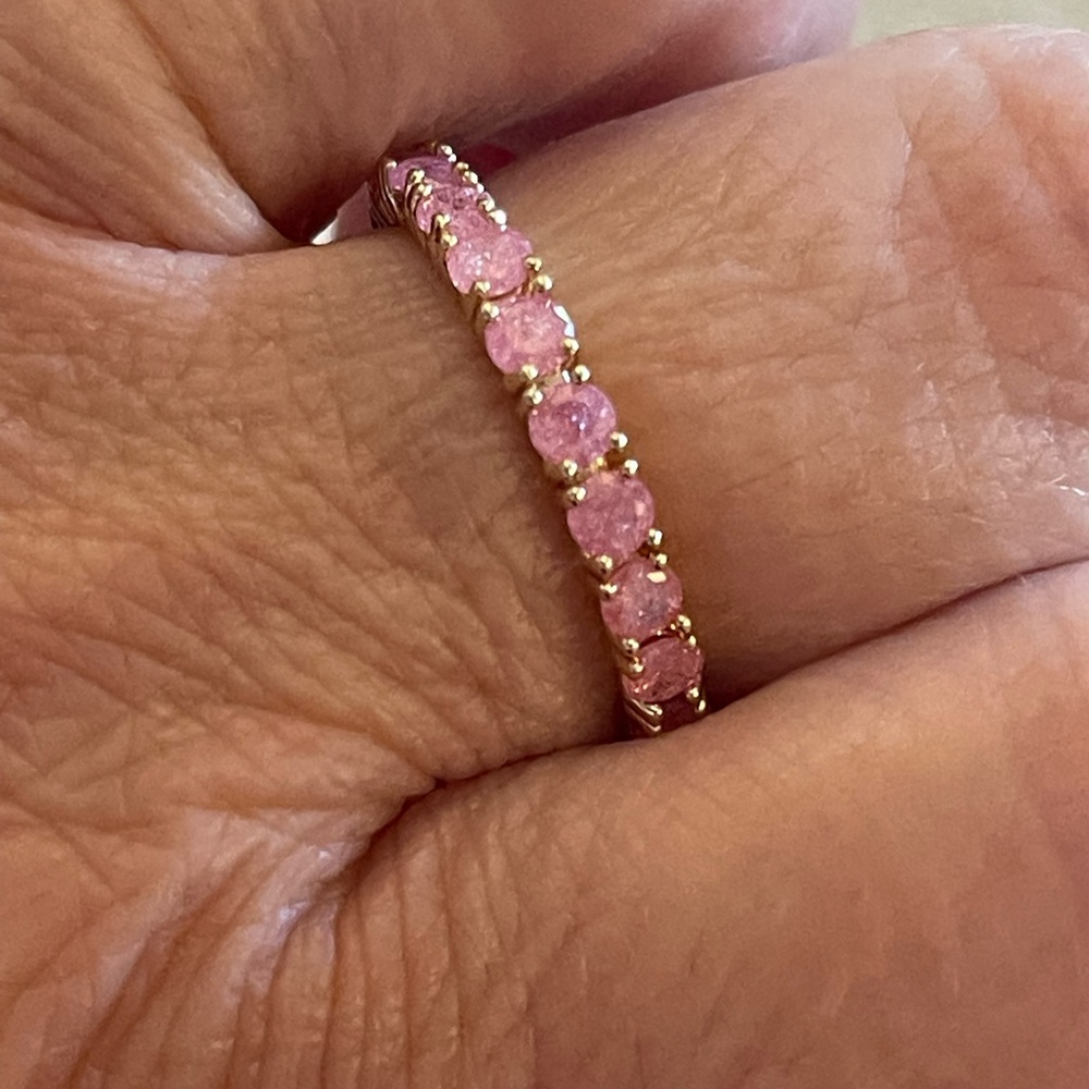 Pink CZ eternity band